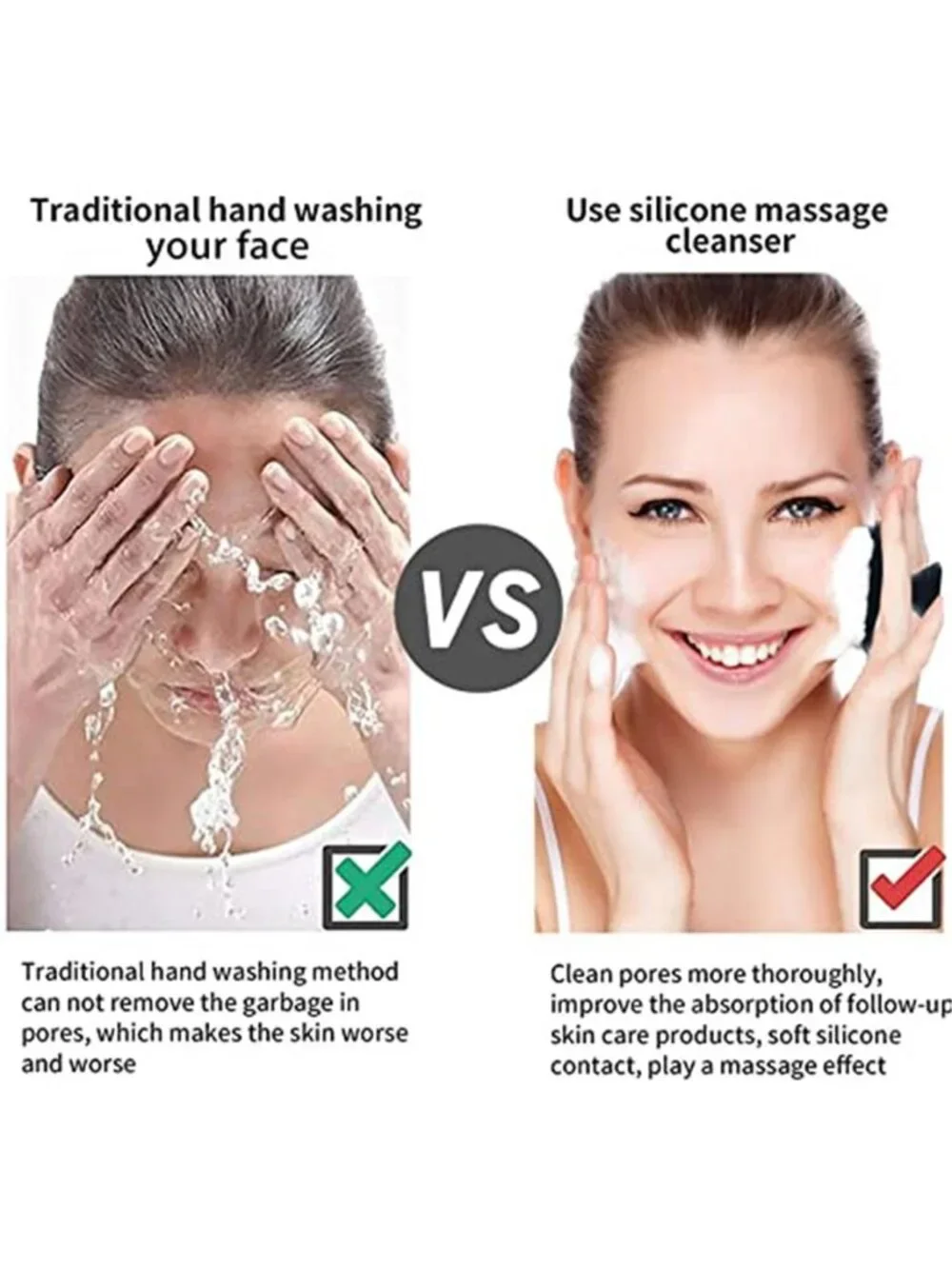 Face Scrubber, Silicone Face Scrubber for Men Facial Cleansing Brush Silicone